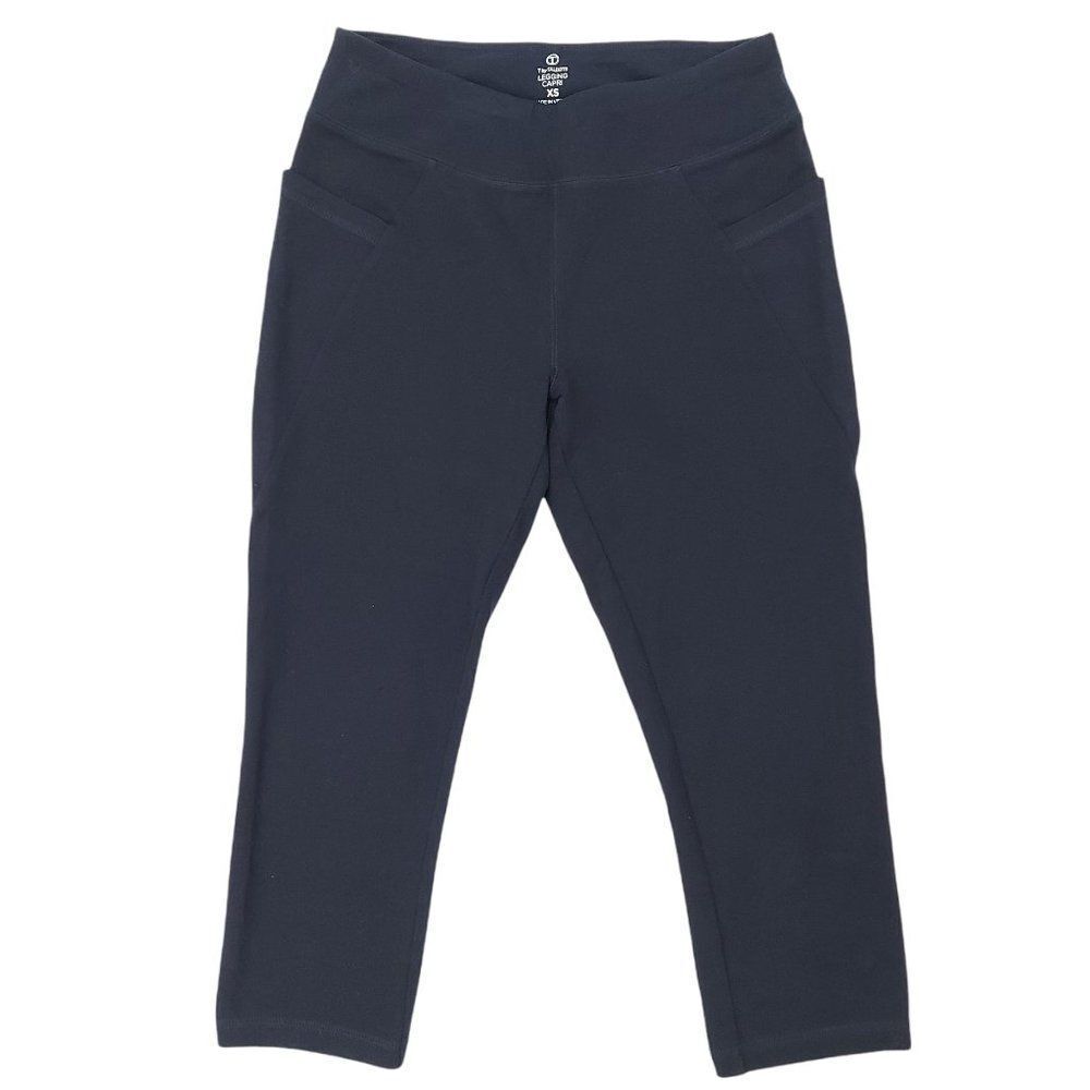 Talbots Womens Capri Leggings XS/S Navy Mid Rise Athleisure Gym Yoga